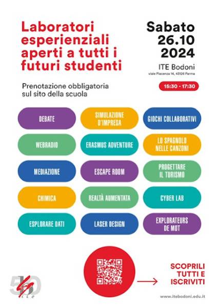 LABORATORI ESPERENZIALI APERTI A TUTTI I FUTURI STUDENTI