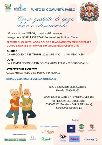 Corso gratuito di yoga dolce e rilassamento